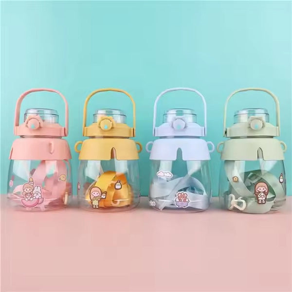 Colorful 1300ml Handheld Water Bottle with Adjustable Carry Strap