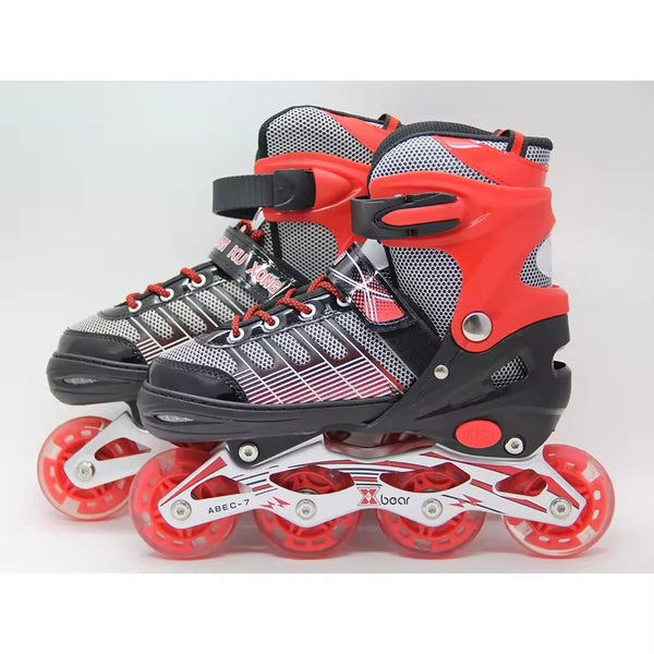 Kids Inline Skate Shoes with LED Light-Up Wheels – Large Size
