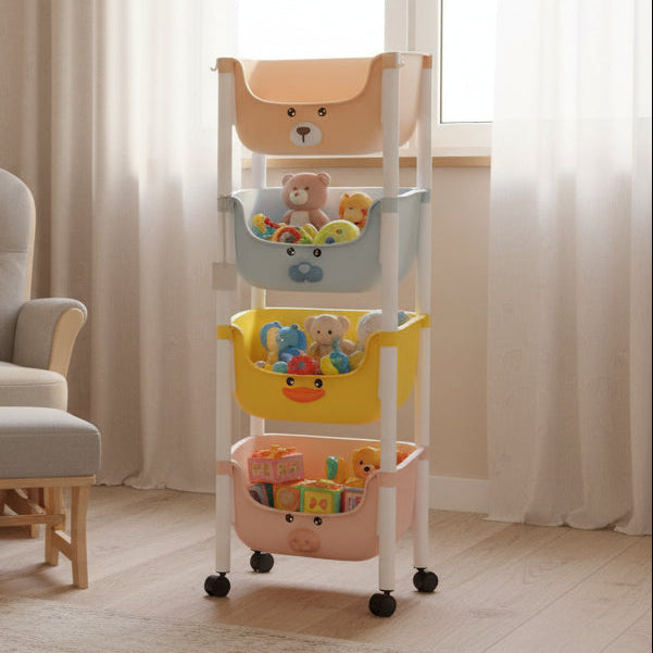Mellow Racks Children KIDS STORAGE RACK 4 LAYERS MULTI COLOUR WITH WHEELS – Giggle Nest