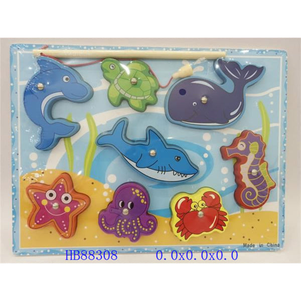 Wooden Board Magnetic Sea Animals Sorting Game