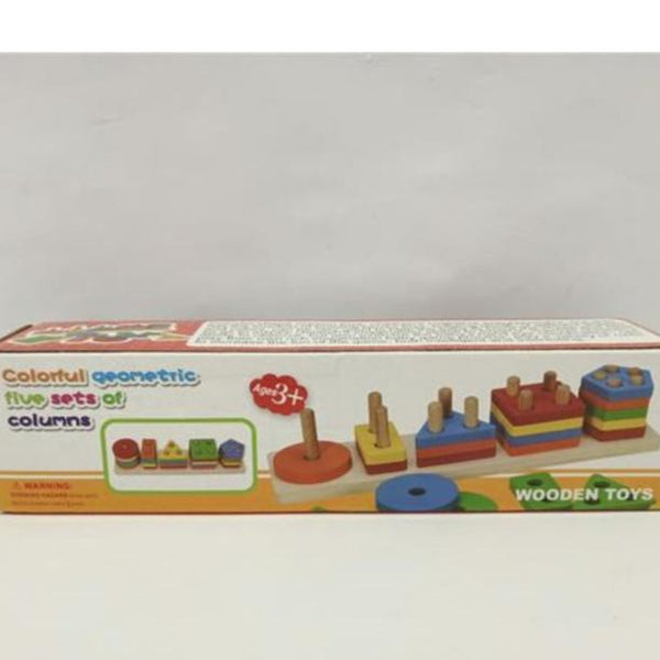 Wooden Toy Pentagonal Column 5-in-1