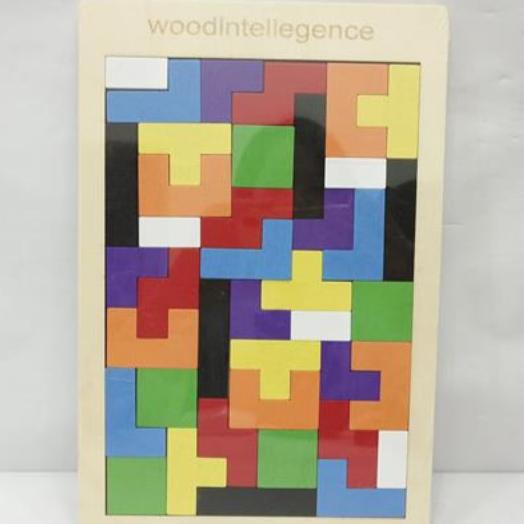 Colorful Wooden Tetris Puzzle