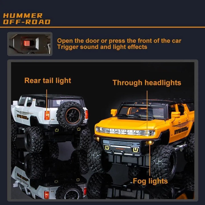 1:24 Hummer EV Diecast Model – Alloy SUV with Lights & Sound (No Box ...