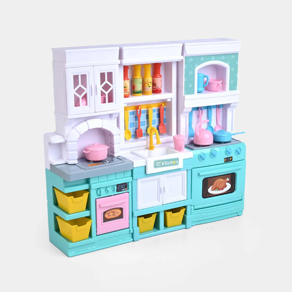 Classic Modern Kitchen Play Set with Realistic Light & Sound