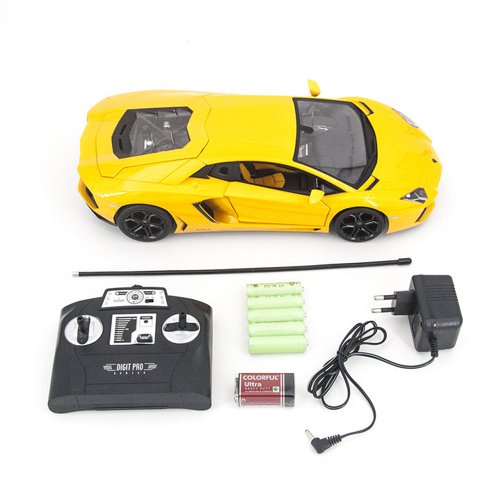 Remote control and battery set with Lamborghini Aventador RC Car