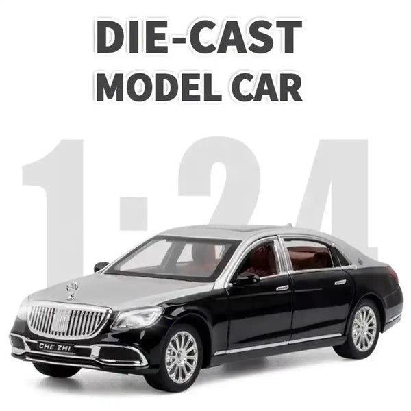 1:24 Scale Mercedes-Benz Maybach S600 Diecast Model Car – Light & Sound Collectible Toy for Kids and Car Lovers