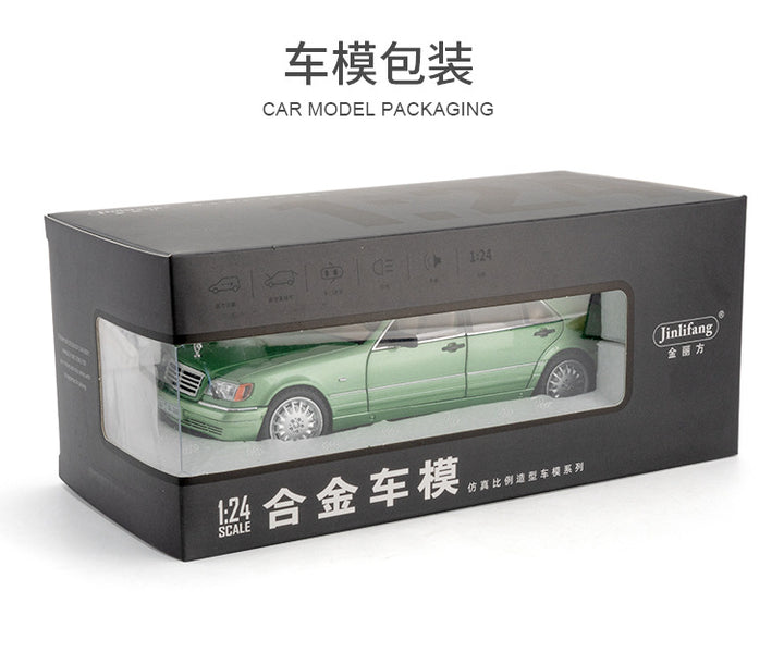 Mercedes-Benz W140 S320 1:24 scale diecast car in retail box packaging – collectible gift