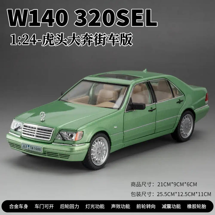 1:24 Mercedes-Benz W140 S320 Classic Diecast Model Car Green Size Details