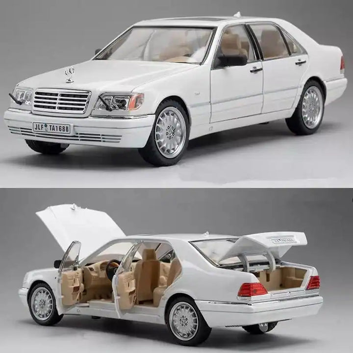 1:24 Mercedes-Benz W140 S320 Classic Diecast Model Car White openable doors