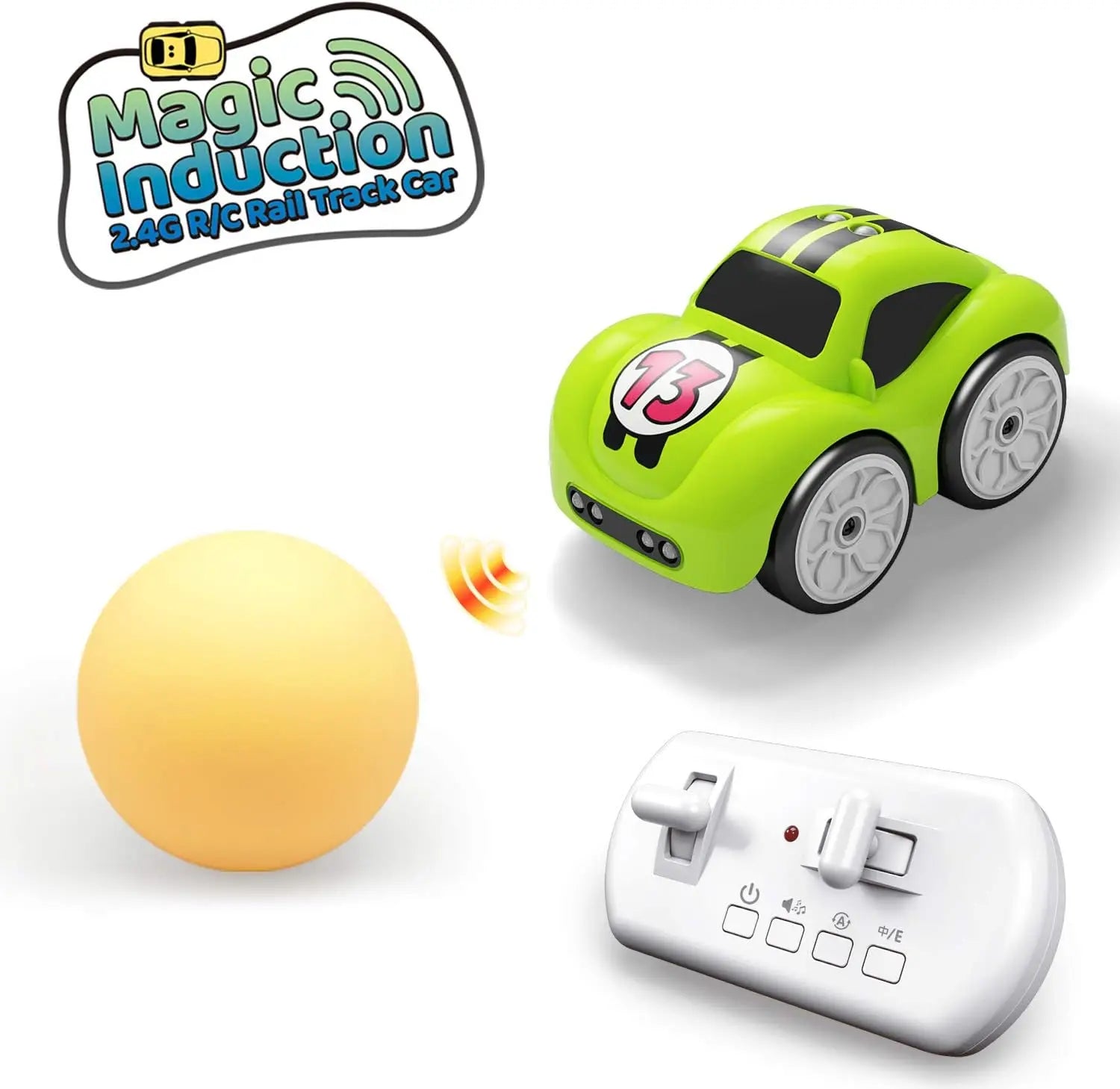 Magic Induction RC Rail Track Car – 4 Modes, Lights & Music | Giggle Nest