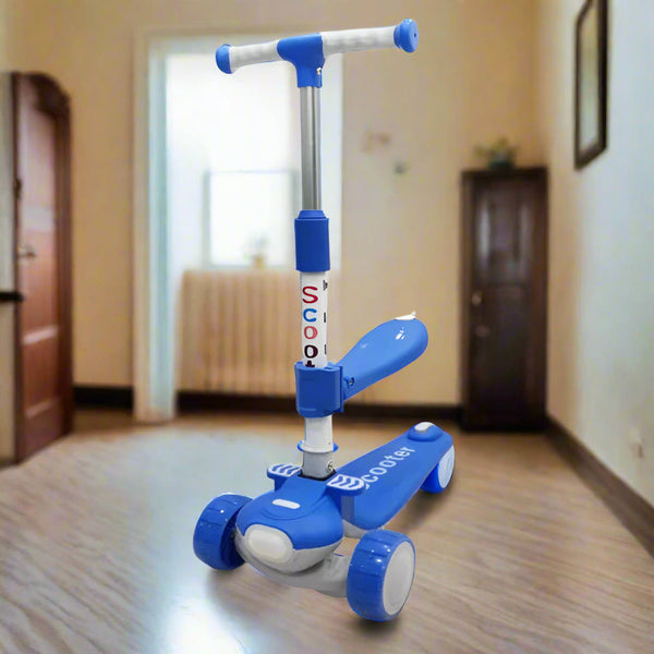GlidePop 3-Wheel Kick Scooter with Foldable Seat 2-in-1