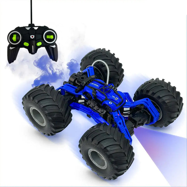 Remote Control 2.4GHz Rechargeable RC Drift Car with Booster Spray & 360° Stunt Rotation – Blue